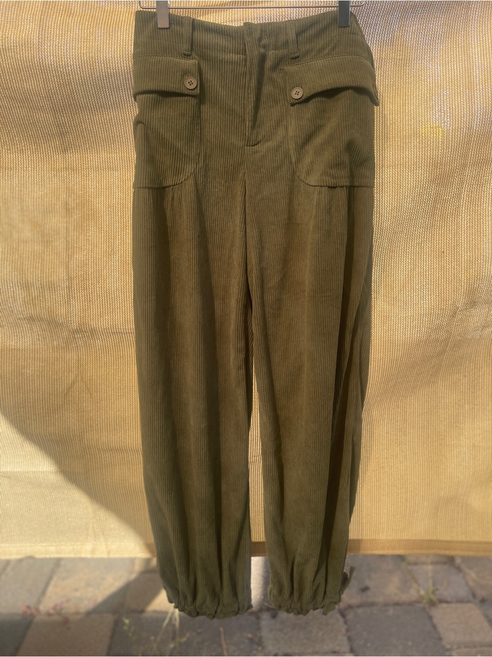 HALARA Olive Green Corduroy Utility Track Pants